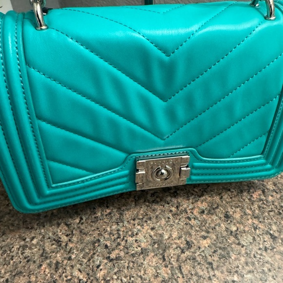 Badgley Mischka Handbags - Badgley Mischka Teal Quilted Crossbody Bag
